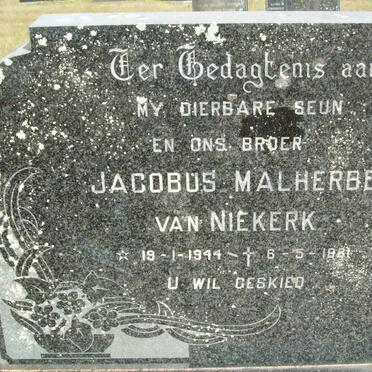 NIEKERK Jacobus Malherbe, van 1944-1981
