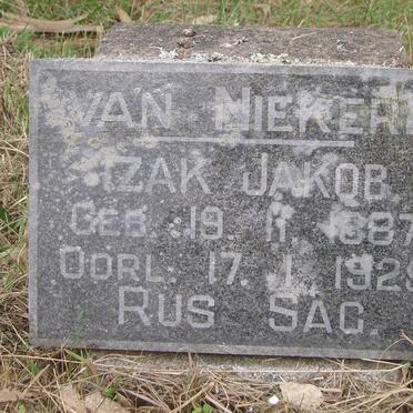 NIEKERK Izak Jakob, van 1887-1925