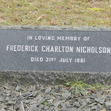 NICHOLSON Frederick Charlton -1961 &amp; Gertrude Helen -1979