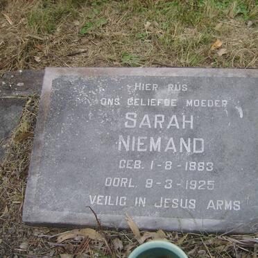 NIEMAND Sarah 1883-1925