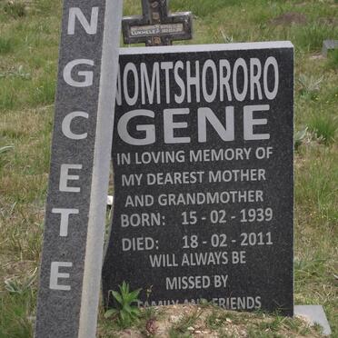 NGCETE Nomtshororo Gene 1939-2011