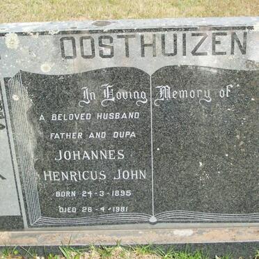 OOSTHUIZEN Johannes Henricus John 1895-1981
