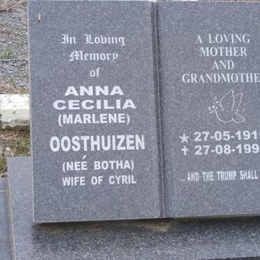 OOSTHUIZEN Anna Cecilia nee BOTHA 1915-1999