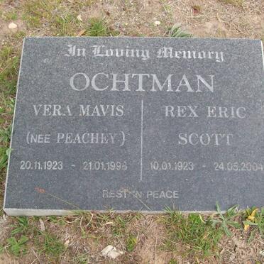 OCHTMAN Rex Eric Scott 1923-2004 &amp; Vera Mavis PEACHEY 1923-1998