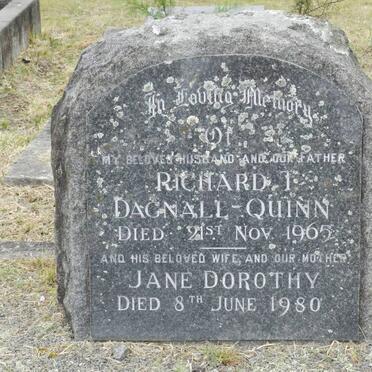 QUINN Richard T., Dagnall  -1965 &amp; Jane Dorothy -1980