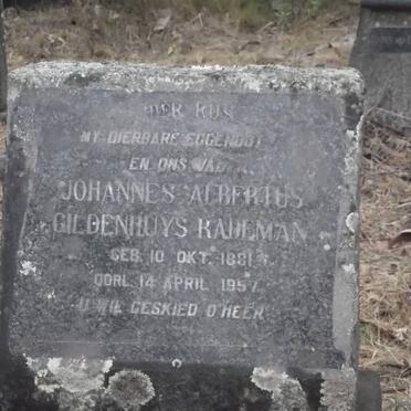 RADEMAN Johannes Albertus Gildenhuys 1881-1957