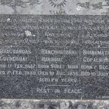 RANCHHODBHAI Haribhai -1956 :: BHANUMATIBHEN Copalbhai 1945-1948 :: BHAGVANDAS Govindbhai 1947-1948