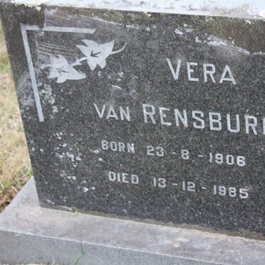 RENSBURG Vera, van 1906-1985