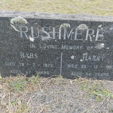 RUSHMERE Harry -1960 &amp; Babs -1976 