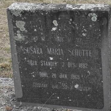 SCHUTTE Susara Maria nee STANDER 1882-1965