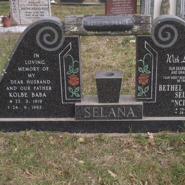 SELANA Kolbe Baba 1919-1993 &amp; Bethel Vuyelwa 1922-2004