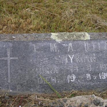 SNYMAN E.M.A. 1892-1968