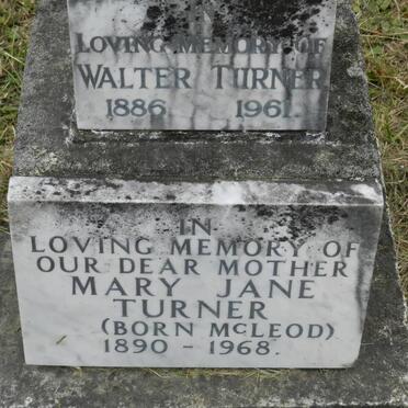TURNER Walter 1886-1961 &amp; Mary Jane McLEOD 1890-1968