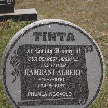 TINTA Hambani Albert 1910-1987
