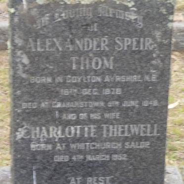 THOM Alexander Speir 1878-1948 &amp; Charlotte Thelwell -1952