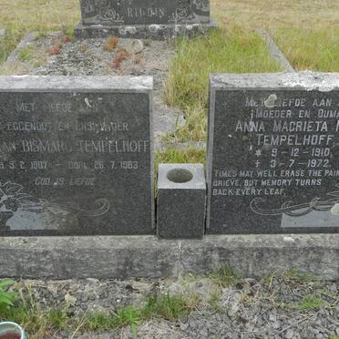 TEMPELHOFF Herman Bismarc 1907-1963 &amp; Anna Magrieta Nel 1910-1972