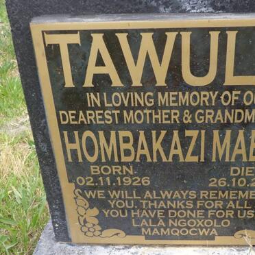 TAWULE Hombakazi Mabel 1926-2010