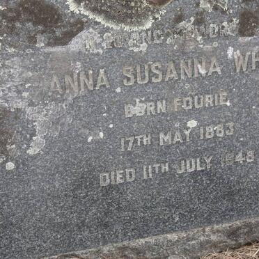 WHITE Anna Susanna nee FOURIE 1883-1948