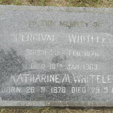 WHITELEY Percival 1876-1963 &amp; Katharine M. 1876-1969