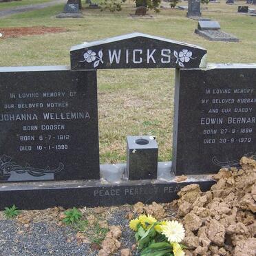WICKS Edwin Barnard 1899-1979 &amp; Johanna Wellemina GOOSEN 1912-1990