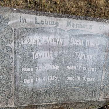 TAYLOR Basil Owen 1867-1932 &amp; Grace Evelyn 1869-1953