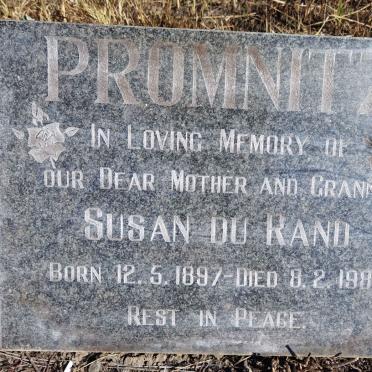 PROMNITZ Susan nee DU RAND 1897-1981