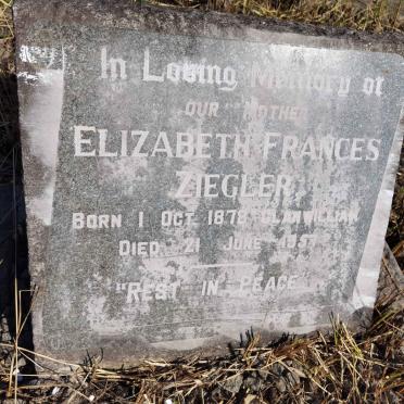 ZIEGLER Elizabeth Frances 1878-1957