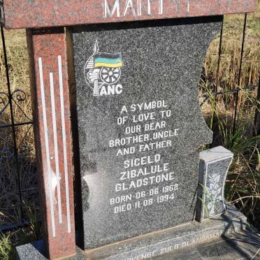 MANTYI Sicelo Zibalule Gladstone 1962-1994