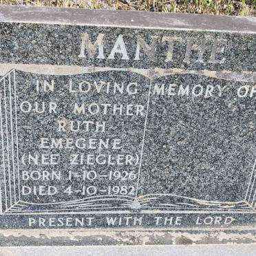 MANTHE Ruth Emegene nee ZIEGLER 1926-1982