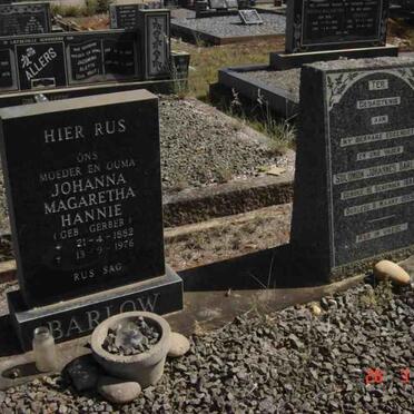 BARLOW Solomon Johannes 1888-1959 &amp; Johanna Magaretha GERBER 1882-1976