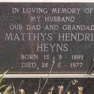 HEYNS Matthys Hendrik 1899-1977