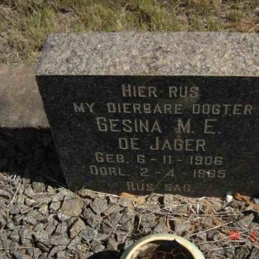 JAGER Gesina M.E., de 1906-1965