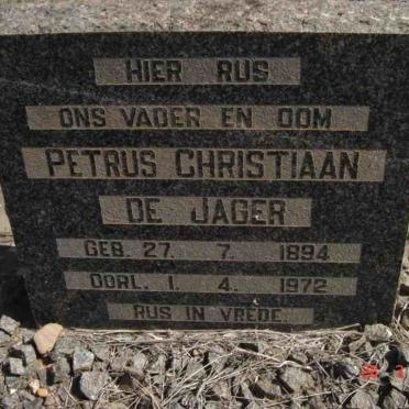 JAGER Petrus Christiaan, de 1894-1972 &amp; Eleanor Elizabeth SMITH 1869-1959