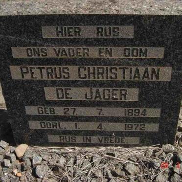 JAGER Petrus Christiaan, de 1894-1972 &amp; Eleanor Elizabeth SMITH 1869-1959