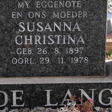 LANGE Susanna Christina, de 1897-1978