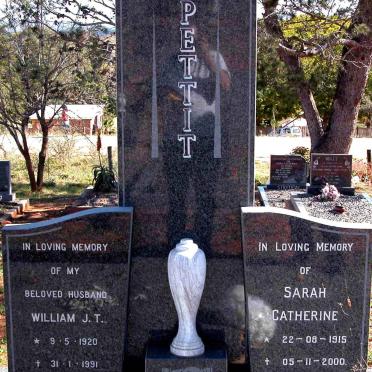 PETTIT William J.T. 1920-1991 &amp; Sarah Catherine 1915-2000
