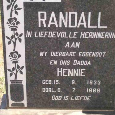 RANDALL Hennie 1933-1969