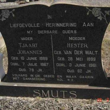 SMUTS Tjaart Johannes 1889-1967 &amp; Hester VAN DER WALT 1899-1961