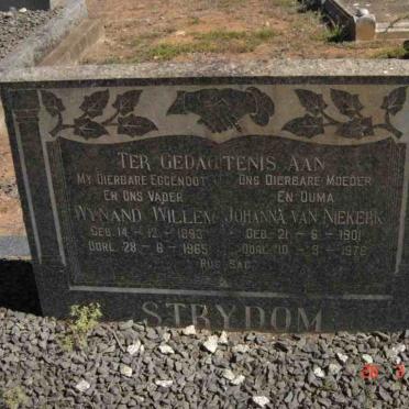 STRYDOM Wynand Willem 1893-1965 &amp; Johanna VAN NIEKERK 1901-1976