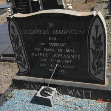 WATT Petrus Johannes, van der 1915-1983