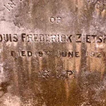 ZIETSMAN Louis Frederick -1921