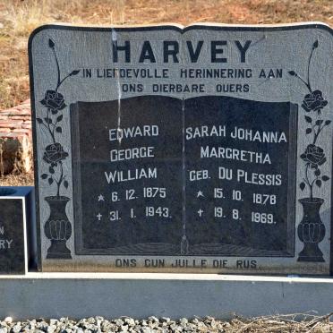 HARVEY Edward George William 1875-1943 &amp; Sarah Johanna Margretha DU PLESSIS 1878-1969