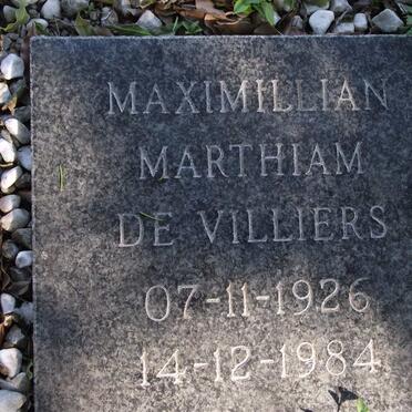 VILLIERS Maximillian Marthiam, de 1926-1984
