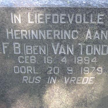 TONDER A.F.B., van 1894-1979