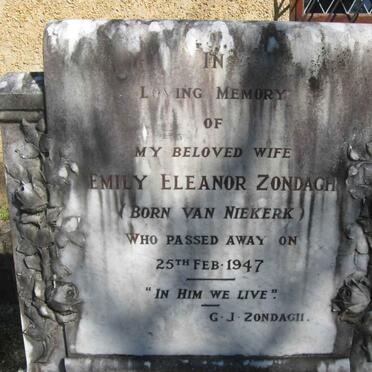 ZONDAGH Emily Eleanor nee VAN NIEKERK -1947