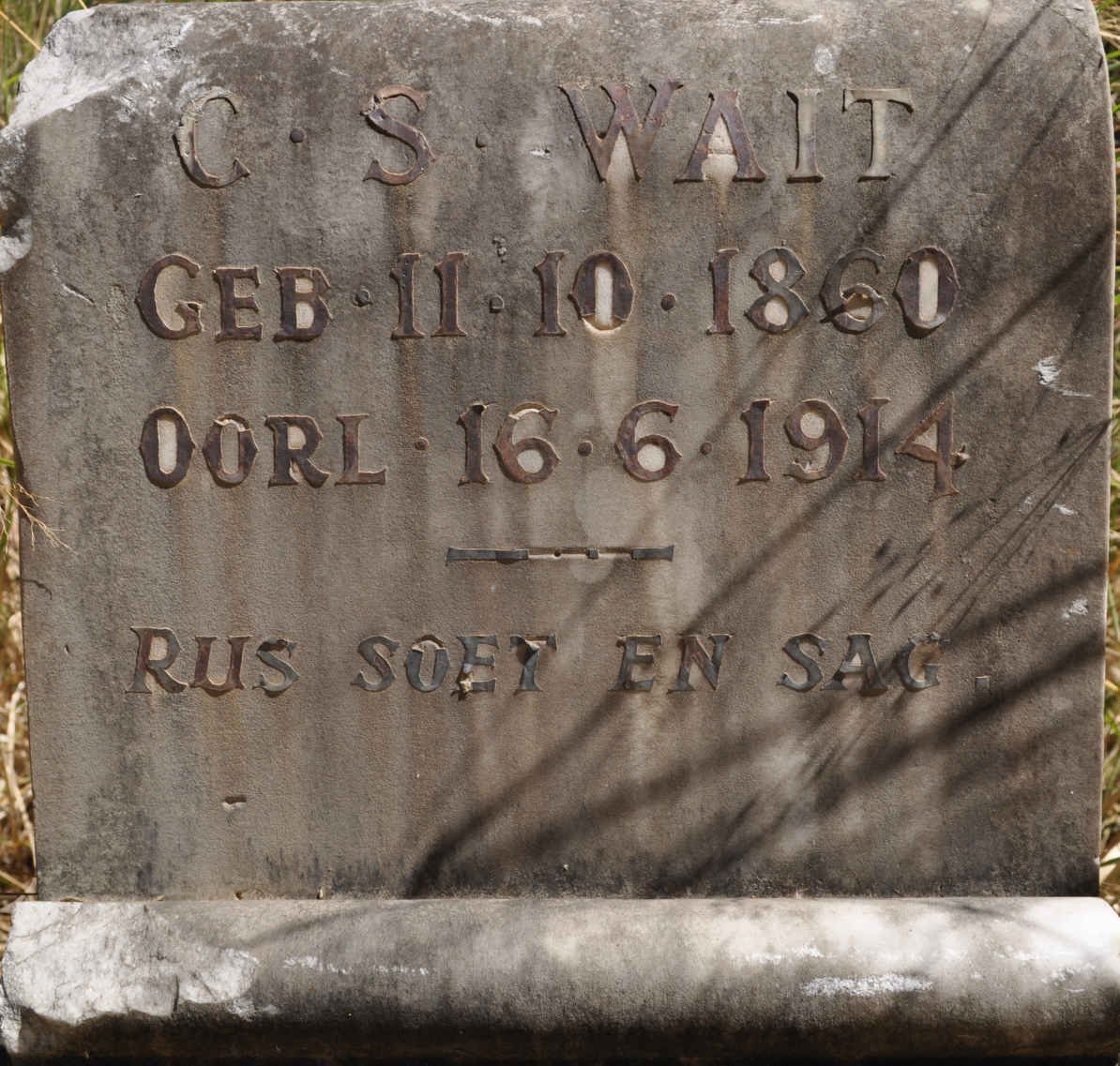 WAIT C.S. 1860-1914
