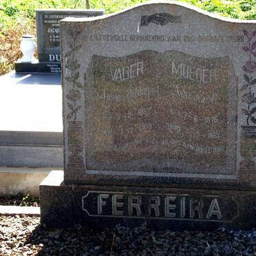 FERREIRA Salomon 1868 -1958 &amp;  Adriana C.1875-1965