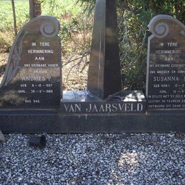 JAARSVELD Andries P., van 1907-1989 &amp;  Susanna M. KOK 1917-1981