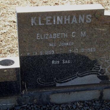 KLEINHANS Elizabeth C.M. JONKER 1893-1969