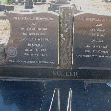 MULLER Cornelius Willem Dempers 1907-1978 &amp; Surina 1916-1998